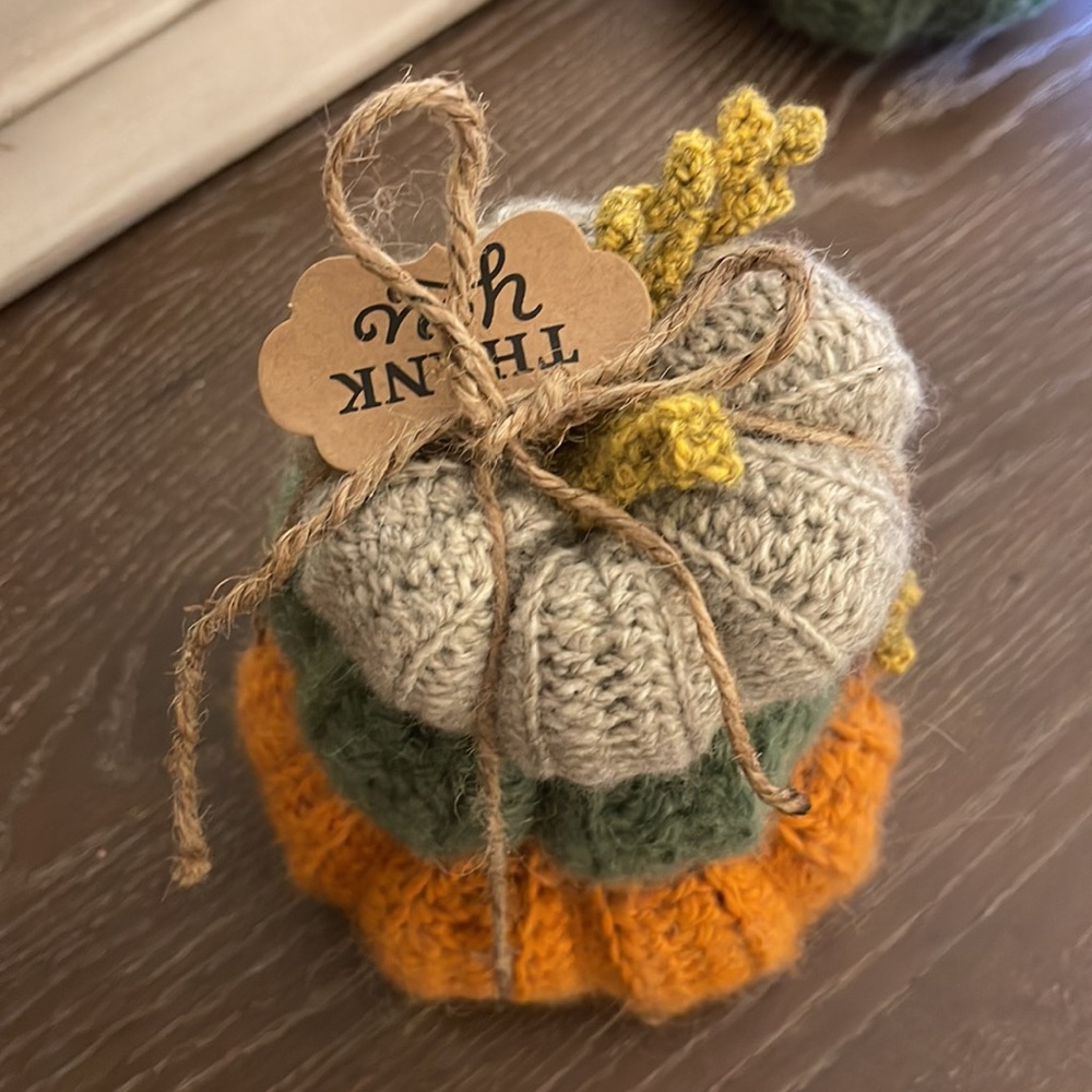 Crocheted Plush Pumpkin Stack